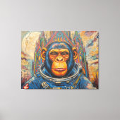 CHIMPANSEE-ASTRONAUT KOMT HUIS-4 CANVAS AFDRUK (Voorkant)
