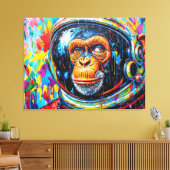 CHIMPANSEE-ASTRONAUT KOMT NAAR HUIS-10 CANVAS AFDRUK (Insitu (Woonkamer))