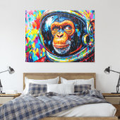 CHIMPANSEE-ASTRONAUT KOMT NAAR HUIS-10 CANVAS AFDRUK (Insitu (Slaapkamer))