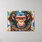 CHIMPANSEE-ASTRONAUT KOMT NAAR HUIS-12 CANVAS AFDRUK (Voorkant)