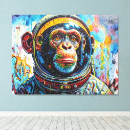 CHIMPANSEE-ASTRONAUT KOMT NAAR HUIS-9 CANVAS AFDRUK