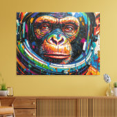 CHIMPANSEE-ASTRONAUT KOMT THUIS-11 CANVAS AFDRUK (Insitu (Woonkamer))