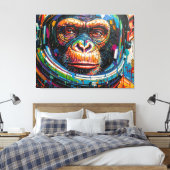 CHIMPANSEE-ASTRONAUT KOMT THUIS-11 CANVAS AFDRUK (Insitu (Slaapkamer))