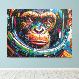 CHIMPANSEE-ASTRONAUT KOMT THUIS-11 CANVAS AFDRUK