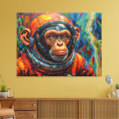 CHIMPANSEE-ASTRONAUT KOMT THUIS-5 CANVAS AFDRUK (Insitu (Woonkamer))