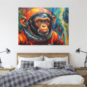 CHIMPANSEE-ASTRONAUT KOMT THUIS-5 CANVAS AFDRUK (Insitu (Slaapkamer))