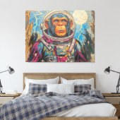 CHIMPANSEE-ASTRONAUT KOMT THUIS-5 CANVAS AFDRUK (Insitu (Slaapkamer))