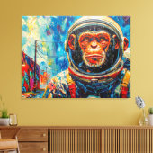CHIMPANSEE-ASTRONAUT KOMT THUIS-6 CANVAS AFDRUK (Insitu (Woonkamer))