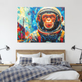 CHIMPANSEE-ASTRONAUT KOMT THUIS-6 CANVAS AFDRUK (Insitu (Slaapkamer))