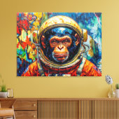 CHIMPANSEE-ASTRONAUT KOMT THUIS-7 CANVAS AFDRUK (Insitu (Woonkamer))