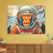 CHIMPANSEE ASTRONAUT-TERUG NAAR HUIS CANVAS AFDRUK (Insitu (Woonkamer))