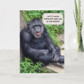 Chimpansee Birthday Humor Kaart (Voorkant)