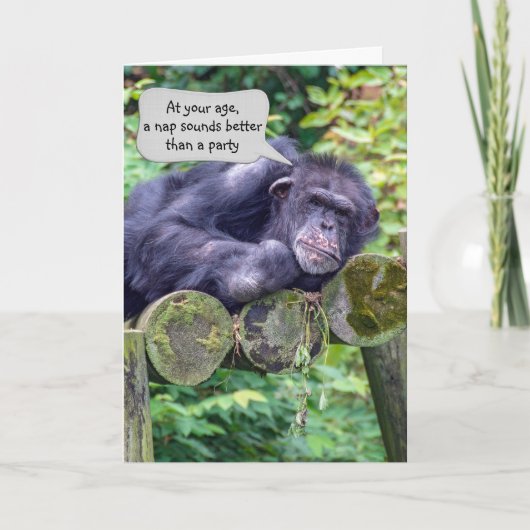 Chimpansee Birthday Humor Kaart (Voorkant)