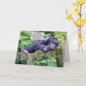 Chimpansee Birthday Humor Kaart (Gele Bloem)