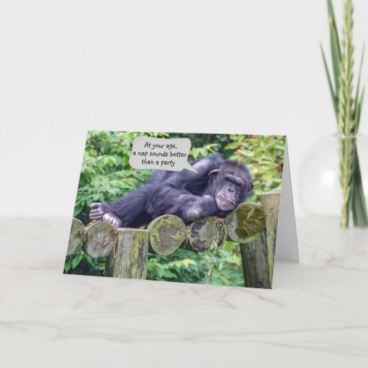 Chimpansee Birthday Humor Kaart (Voorkant)
