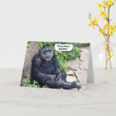 Chimpansee Birthday Humor Kaart (Gele Bloem)