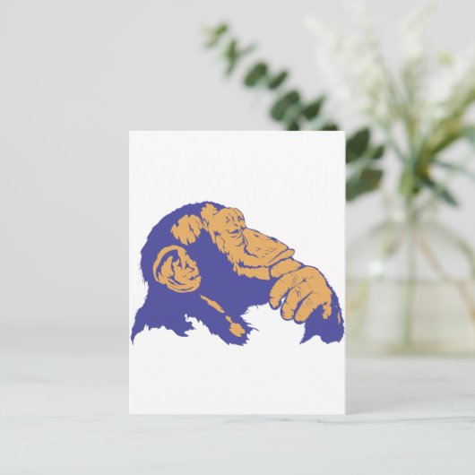 chimpansee briefkaart (Staand voorkant)