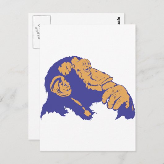 chimpansee briefkaart (Voorkant / Achterkant)