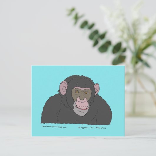 Chimpansee Briefkaart (Staand voorkant)