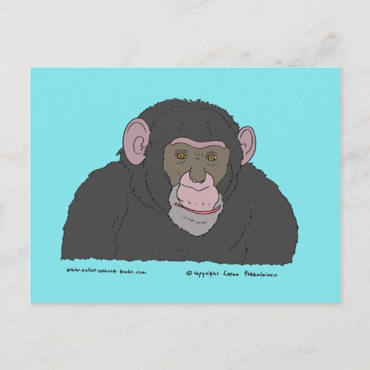 Chimpansee Briefkaart (Voorkant)