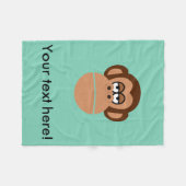 Chimpansee-cartoon Fleece Deken (Voorkant (Horizontaal))