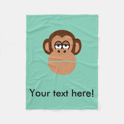 Chimpansee-cartoon Fleece Deken (Voorkant)