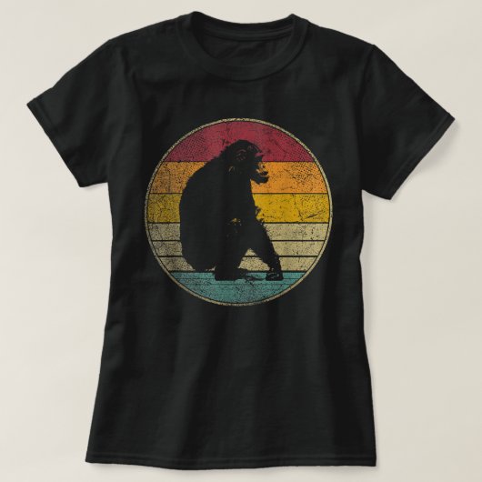 Chimpansee Chimp  Grappige Retro Stijl 70s 80s T-shirt (Design voorkant)