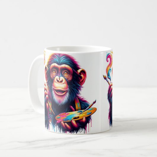 Chimpansee Coffee Mok (Voorkant links)