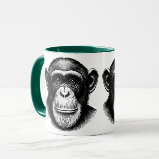 Chimpansee Coffee Mok (Voorkant links)