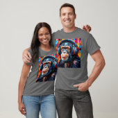 Chimpansee die koptelefoon draagt t-shirt (Unisex)