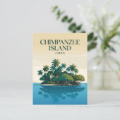 Chimpansee-eiland Liberia Briefkaart (Staand voorkant)
