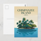 Chimpansee-eiland Liberia Briefkaart (Voorkant / Achterkant)