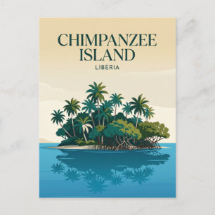 Chimpansee-eiland Liberia Briefkaart