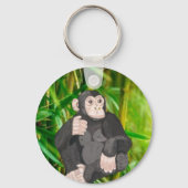 Chimpansee en bamboe sleutelhanger (Voorkant)