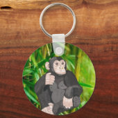 Chimpansee en bamboe sleutelhanger (Voorkant)