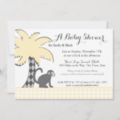 Chimpansee en Palm Tree Baby shower Kaart (Voorkant)
