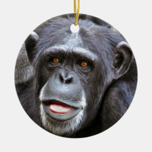 Chimpansee-foto Keramisch Ornament (Voorkant)