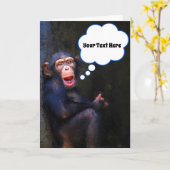 Chimpansee Funny Face Wildlife Wenskaart Kaart (Gele Bloem)