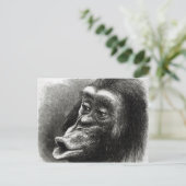 Chimpansee Gedisformeerd en Sulky Briefkaart (Staand voorkant)