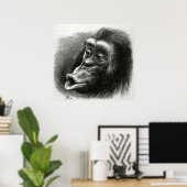 Chimpansee Gedisformeerd en Sulky Poster (Thuiskantoor)