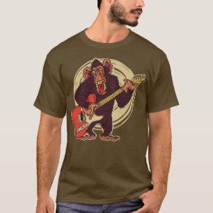 chimpansee Guitar Player Graphic Premium T-shirt