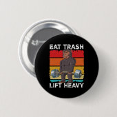 Chimpansee Gym Gewichtstraining Eet Trash Lift Hea Ronde Button 5,7 Cm (Voorkant /achterkant)