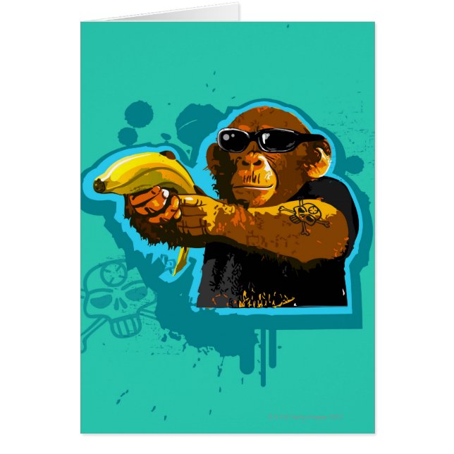 Chimpansee Holding a Banana (Voorkant)