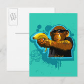 Chimpansee Holding a Banana Briefkaart (Voorkant / Achterkant)