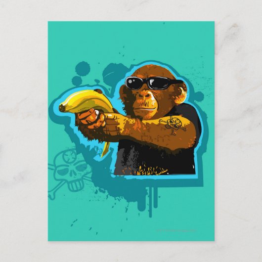 Chimpansee Holding a Banana Briefkaart (Voorkant)