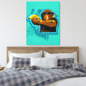 Chimpansee Holding a Banana Canvas Afdruk (Insitu (Slaapkamer))