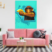 Chimpansee Holding a Banana Canvas Afdruk (Insitu (Woonkamer))