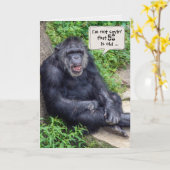 chimpansee humor-voor 50ste verjaardag kaart (Gele Bloem)