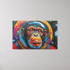 CHIMPANSEE IN DE RUIMTE-19 CANVAS AFDRUK