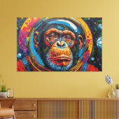 CHIMPANSEE IN DE RUIMTE-19 CANVAS AFDRUK (Insitu (Woonkamer))